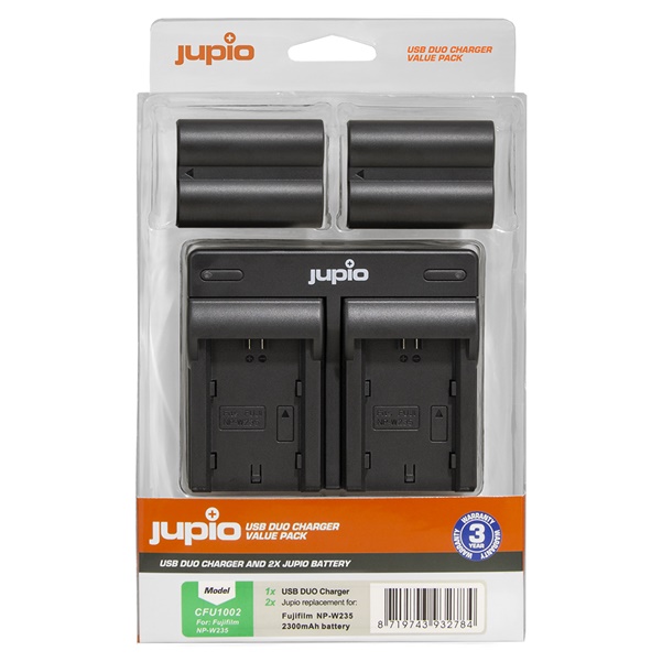 CFU1002 2x Jupio NP-W235 + USB Dual-Charger