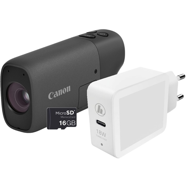 Canon PowerShot Zoom schwarz + 16GB + Ladeadapter | Essential-Kit | abzgl. 50€ Cashback