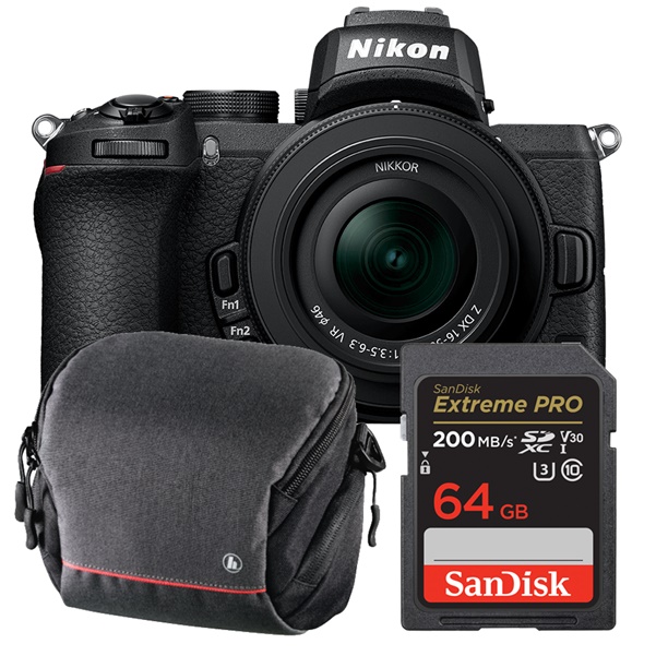 Nikon Z50 + Z DX 16-50mm/3,5-6,3 VR Starter-Set inkl. Tasche + 64GB | Preis nach 100€ Sofortrabatt