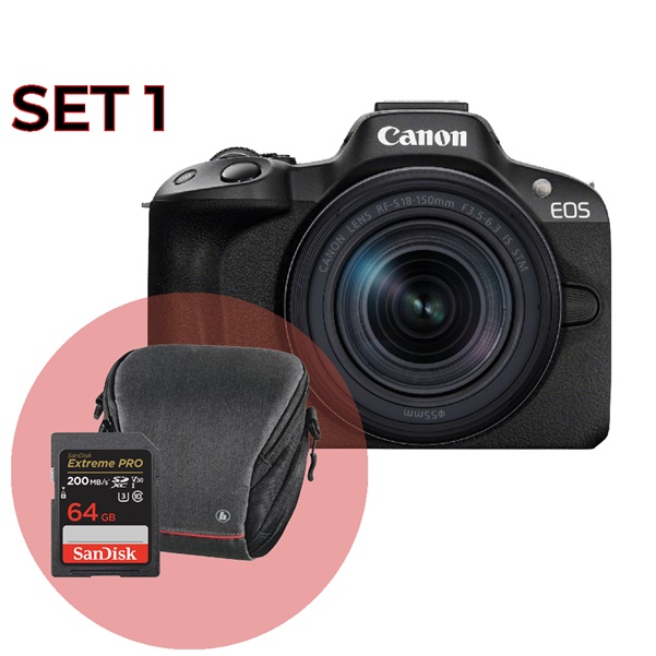 Canon EOS R50 + RF-S 18-150mm | Set 1 (Tasche, SD Karte)