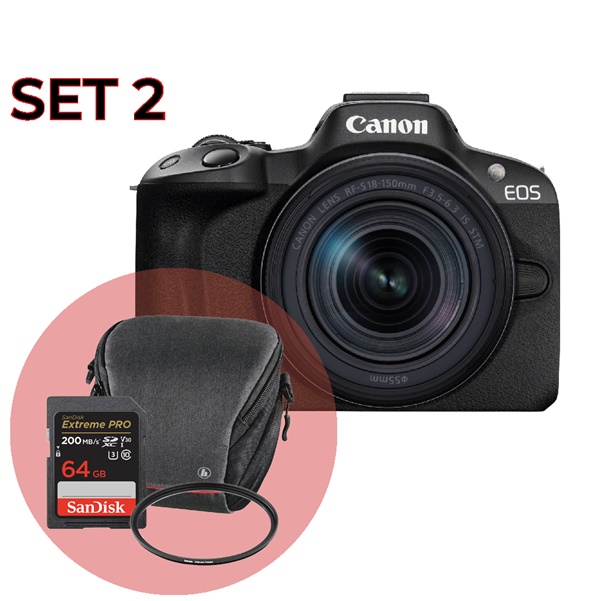 Canon EOS R50 + RF-S 18-150mm | Set 2 (Tasche, SD Karte, Filter)